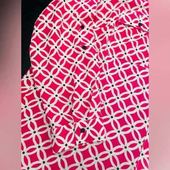 STUDIO WORKS Woman 2X Blouse Pink Front ZIP & 2 Pocket - Picture 12 of 15